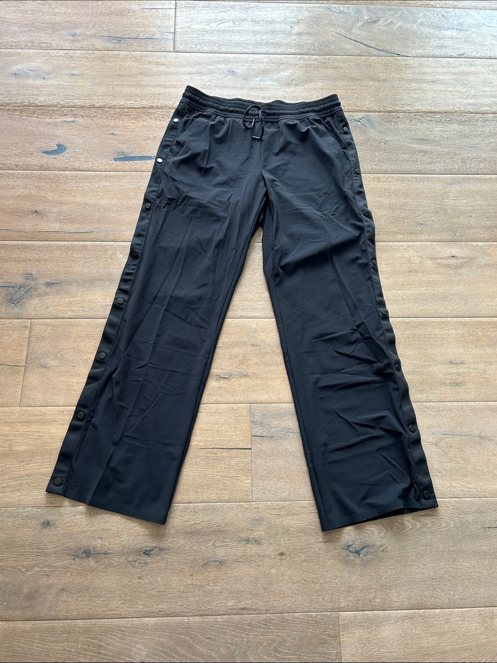 Athleta Black Snap-Detail Track Pants